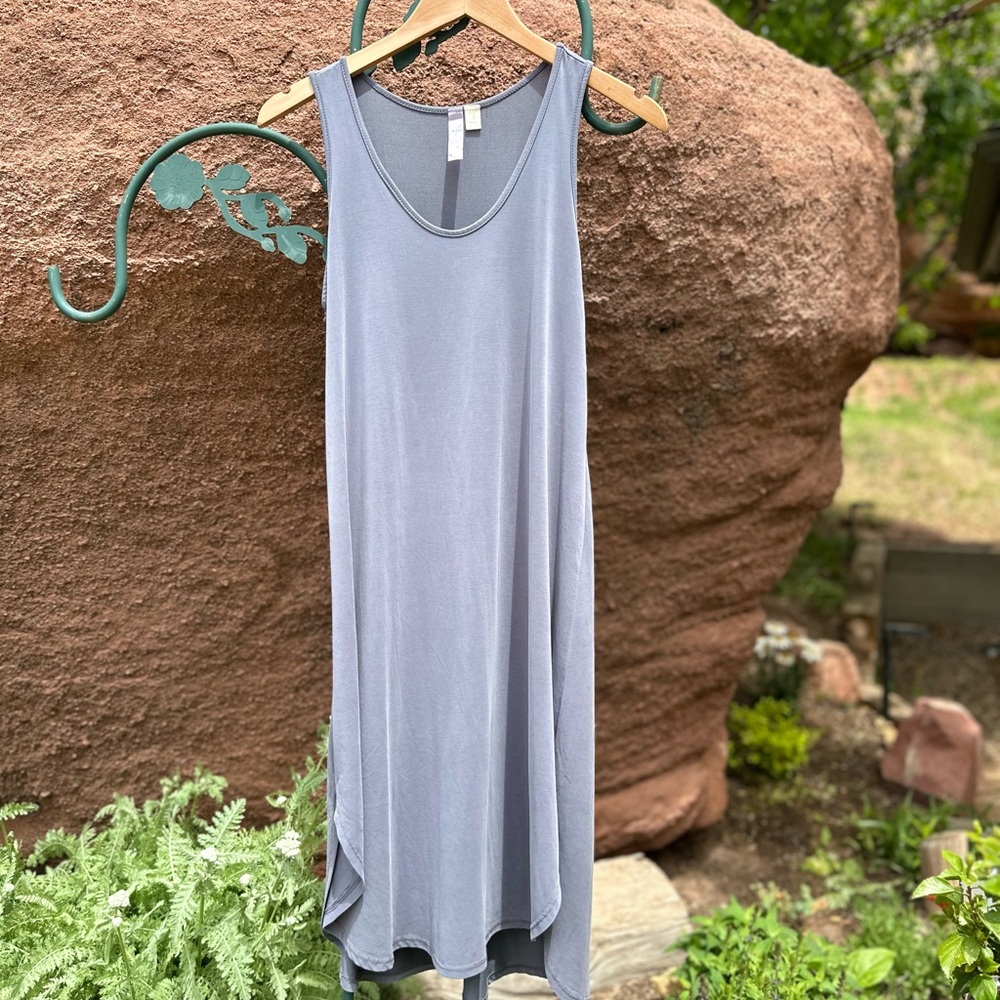 Alya Flowy Slate Blue Sleeveless Tank Dress Size S